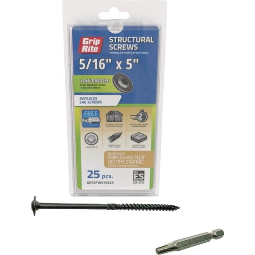 GRSSFW516525 Grip-Rite PrimeGuard Plus Flat Washer Head Structure Screws