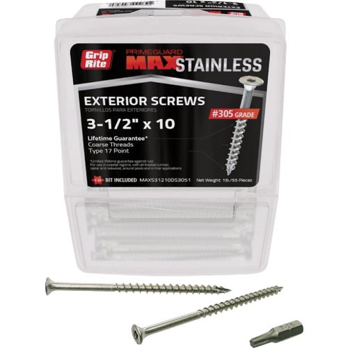 MAXS31210DS3051 Grip-Rite Max Stainless Steel Deck Screws