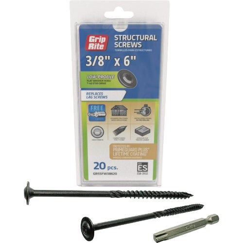 GRSSFW38620 Grip-Rite PrimeGuard Plus Flat Washer Head Structure Screws