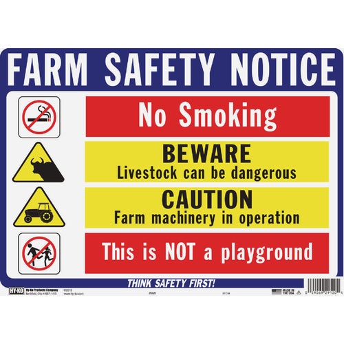 20320 Hy-Ko Heavy Duty Plastic Sign