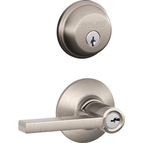 FB50N V LAT 619 Schlage Latitude Single Cylinder Deadbolt Entry Door Lever Lockset Combination