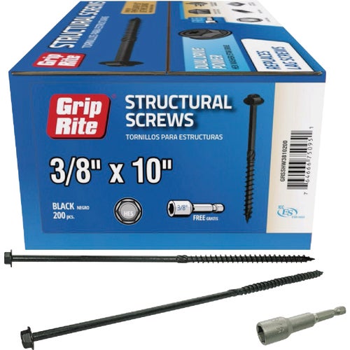 GRSSHW381020 Grip-Rite PrimeGuard Plus Hex Washer Head Structure Screws