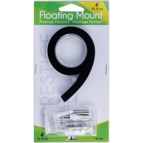 FM-4BK/9 Midwest Fastener Hy-Ko Black Floating Mount House Number