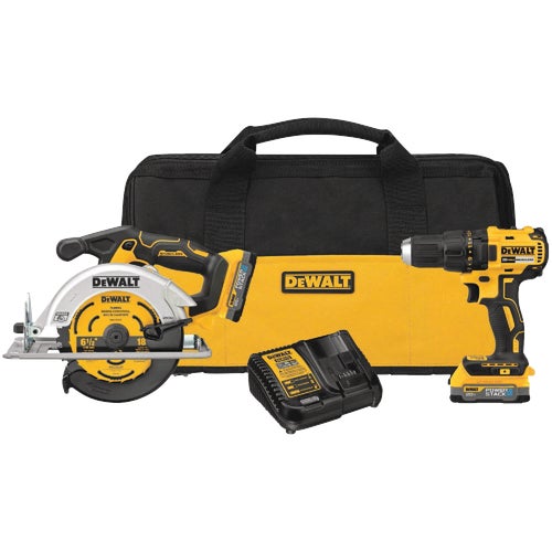 DCK239E2 DeWalt 20V MAX POWERSTACK Drill/Driver & Circular Saw Cordless Tool Combo Kit