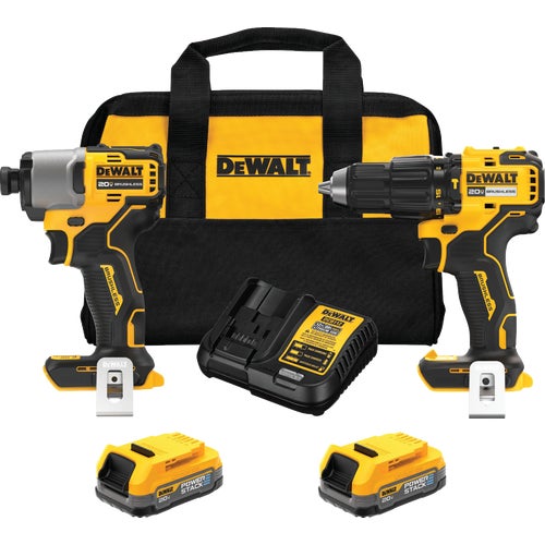 DCK228E2 DeWalt 20V MAX POWERSTACK Hammer Drill/Driver & Impact Driver Cordless Tool Combo Kit