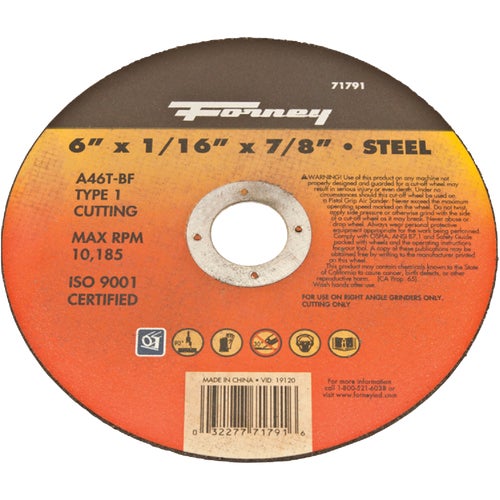 71791 Forney Type 1 Cut-Off Wheel