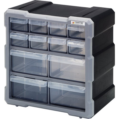 PDC-12BK Quantum Storage Plastic Parts Drawer Cabinet