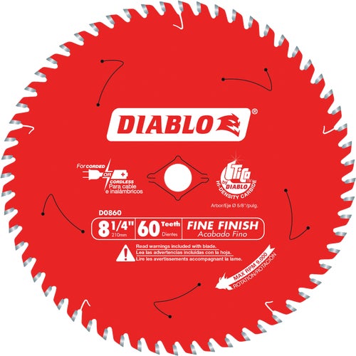 D0860X Diablo Fine Finish Circular Saw Blade