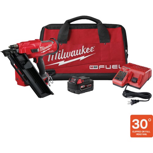 2745-21 Milwaukee M18 FUEL Lithium-Ion Brushless 30 Degree Framing Nailer Kit