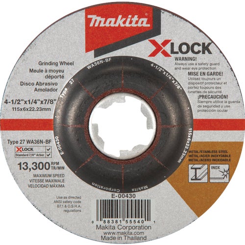 E-00430 Makita X-Lock Metal/Stainless Grinding Cut-Off Wheel