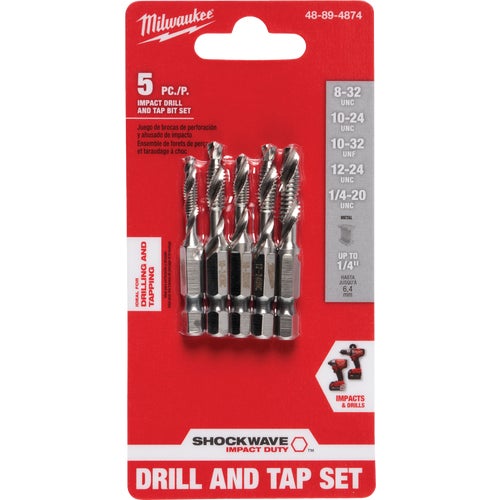 48-89-4874 Milwaukee Shockwave SAE Impact Drill Tap Bit Set