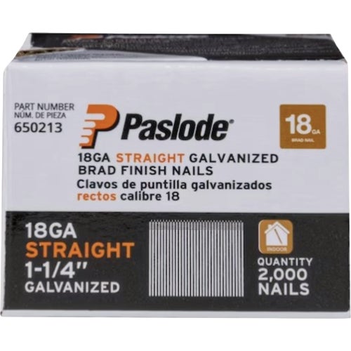 650213 Paslode 18-Gauge Galvanized Straight Brad Nails