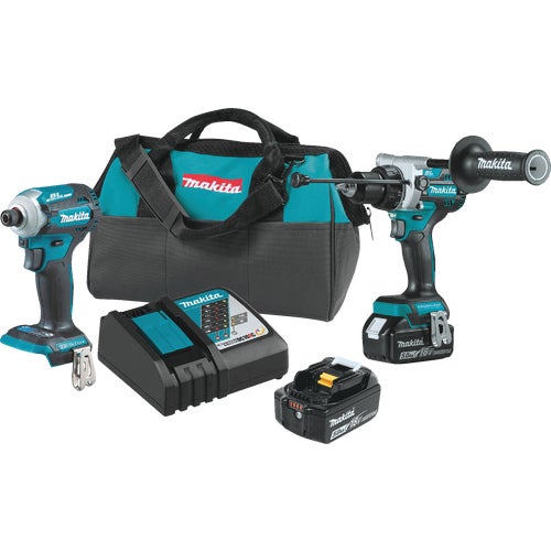 XT288T Makita 2-Tool Hammer Drill/Driver & 4-Speed Impact Driver Cordless Tool Combo Kit