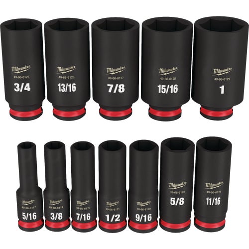 49-66-7006 Milwaukee SHOCKWAVE 12-Piece 3/8 In. Drive Deep Standard Impact Driver Set