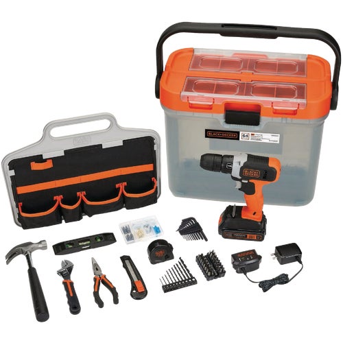 BCKSB62C1 Black & Decker 20V MAX Lithium-Ion Cordless Drill/Driver & 63-Pc. Project Kit