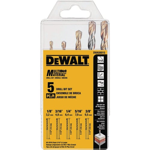 DWA56015 DEWALT Multi-Material Drill Bit Set