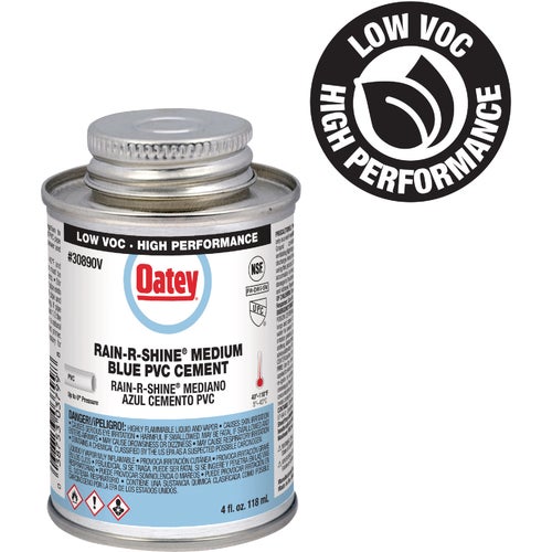 30890V Oatey Rain-R-Shine Low Voc Medium Bodied Blue PVC Cement