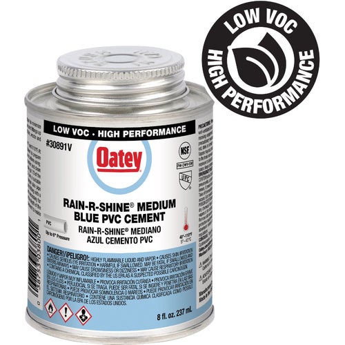 30891V Oatey Rain-R-Shine Low Voc Medium Bodied Blue PVC Cement