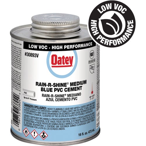 30893V Oatey Rain-R-Shine Low Voc Medium Bodied Blue PVC Cement