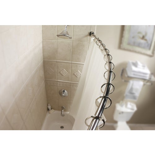 DN2160CH Moen 54 In. To 72 In. Adjustable Curved Shower Rod with Mounting Plate