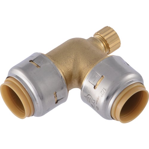 UR5248A SharkBite Push-To-Connect 90 Deg. Brass Elbow with Drain