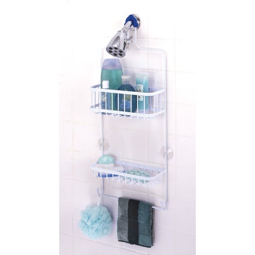 7617WW Zenith White Steel Shower Caddy