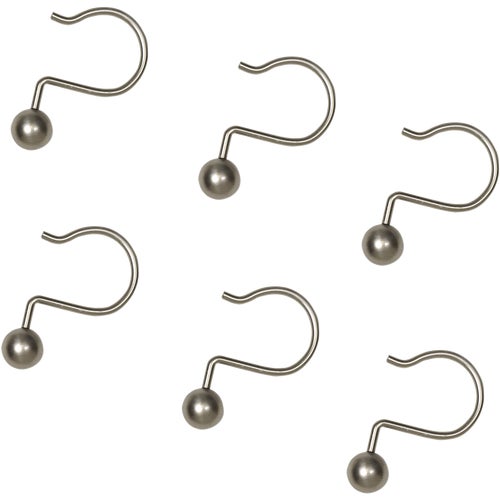 BH04ALBNL Zenna Home Aluminum Shower Curtain Ball Hook