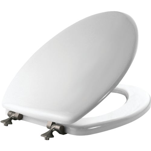 144BN 000 Mayfair Toilet Seat with Brushed Nickel Hinges