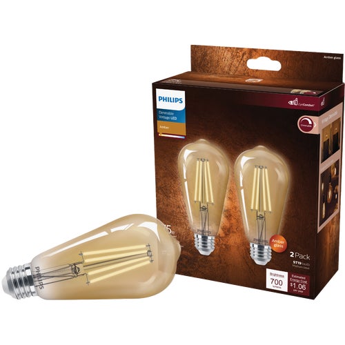 565969 Philips ST19 Medium Amber LED Decorative Light Bulb