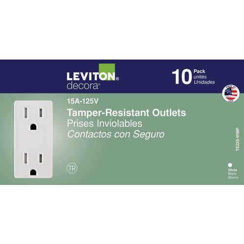 M22-T5325-WMP Leviton Decora White Duplex Outlet