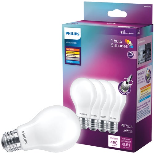 576306 Philips WhiteDial LED A19 Light Bulb