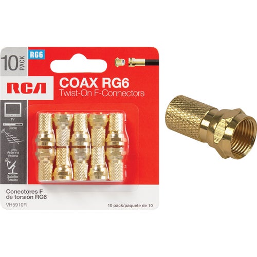 VH5910R RCA RG6 Twist-On Coaxial F-Connector