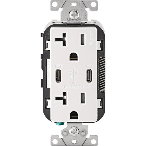 R02-T5835-0BW Leviton Dual Type-C USB Charging Outlet