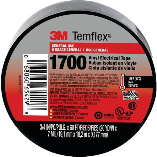 1700-1PK-BB40 3M Temflex 1700 General Purpose Electrical Tape