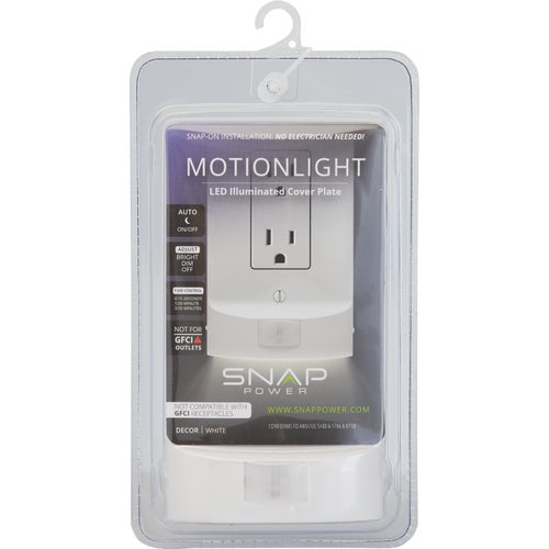 O1ML-CWH-SM20 SnapPower MotionLight Outlet Wall Plate