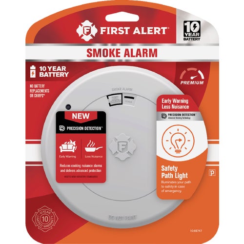 1046747 First Alert 10-Year Battery Photoelectric Smoke Alarm with Safety Path Light