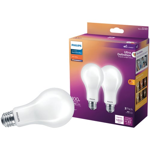 573519 Philips Ultra Definition Warm Glow LED A21 Light Bulb