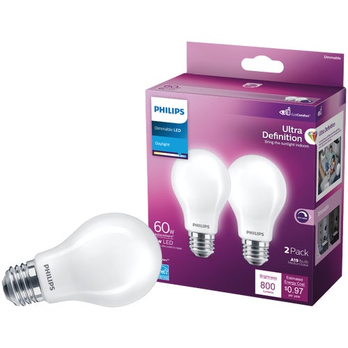 573444 Philips Ultra Definition Dimmable LED A19 Light Bulb