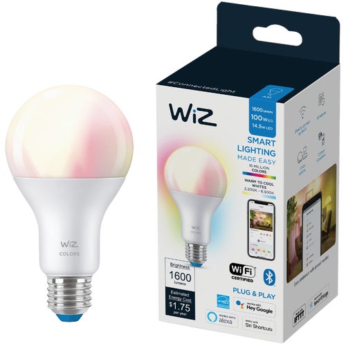 603514 Wiz A21 Color Changing Smart LED Light Bulb