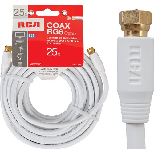 VH625WHR RCA RG6 Coaxial Cable