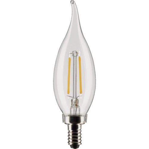 S21839 Satco CA10 Candelabra Base Traditional Look LED Decorative Light Bulb