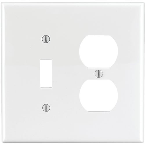 R52-0PJ18-00W Leviton Mid-Way Thermoplastic Nylon Combination Wall Plate