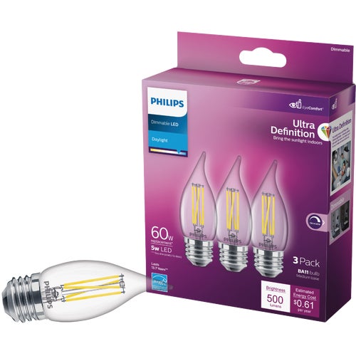 564922 Philips Ultra Definition BA11 Medium LED Decorative Light Bulb