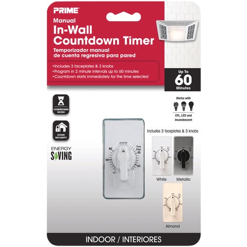 TNIW060WSA Prime 60-Minute In-Wall Timer