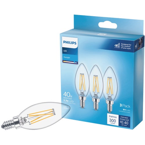 567388 Philips B11 Candelabra LED Decorative Light Bulb