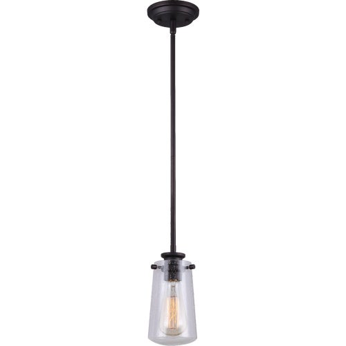 IPL623A01ORB-B Home Impressions Rod Pendant Ceiling Light Fixture with Seeded Glass Shade