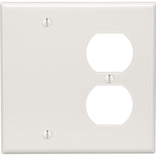 002-88008-000 Leviton Duplex/Blank Combination Wall Plate