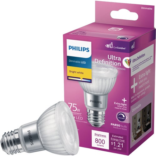 573196 Philips Ultra Definition PAR20 Medium Dimmable LED Floodlight Light Bulb