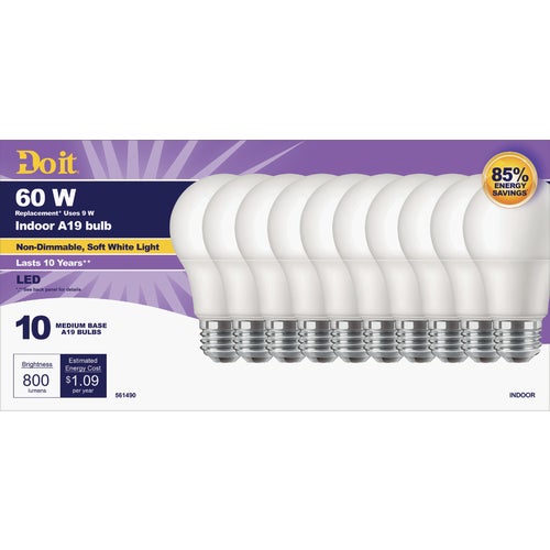 362038 Do it A19 Medium LED Light Bulb