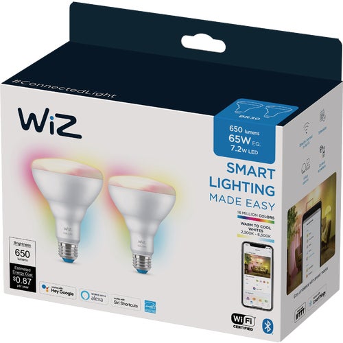 603654 Wiz BR30 Smart LED Light Bulb